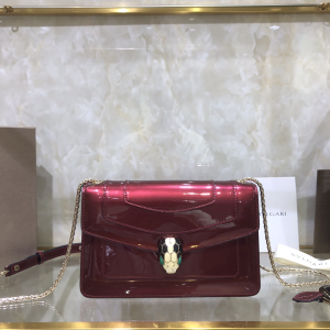 Bvlgari Bulgari New Serpenti Forever Chain Wallet Burgundy Patent Calfskin Bvlgari Bulgari New Serpenti Forever Chain Wallet Burgundy Patent Calfskin