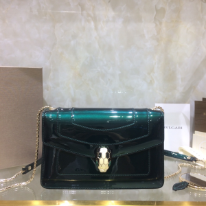 Bvlgari Bulgari New Serpenti Forever Chain Wallet Green Patent Calfskin Bvlgari Bulgari New Serpenti Forever Chain Wallet Green Patent Calfskin