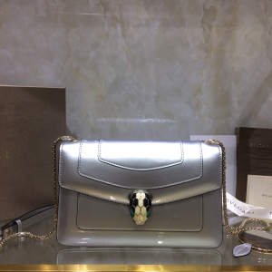 Bvlgari Bulgari New Serpenti Forever Chain Wallet Silver Patent Calfskin Bvlgari Bulgari New Serpenti Forever Chain Wallet Silver Patent Calfskin