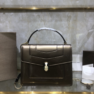 Bvlgari Bulgari Serpenti Forever Medium Crossbody Bag Top Handle Gold Patent Calfskin Bvlgari Bulgari Serpenti Forever Medium Crossbody Bag Top Handle Gold Patent Calfskin