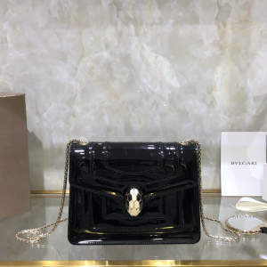 Bvlgari Bulgari Serpenti Forever Small Crossbody Bag Black Patent Calfskin Bvlgari Bulgari Serpenti Forever Small Crossbody Bag Black Patent Calfskin