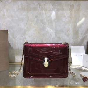 Bvlgari Bulgari Serpenti Forever Small Crossbody Bag Burgundy Patent Calfskin Bvlgari Bulgari Serpenti Forever Small Crossbody Bag Burgundy Patent Calfskin