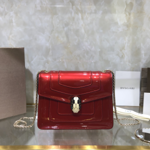 Bvlgari Bulgari Serpenti Forever Small Crossbody Bag Red Patent Calfskin Bvlgari Bulgari Serpenti Forever Small Crossbody Bag Red Patent Calfskin