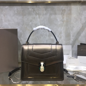 Bvlgari Bulgari Serpenti Forever Small Crossbody Bag Top Handle Gold Patent Calfskin Bvlgari Bulgari Serpenti Forever Small Crossbody Bag Top Handle Gold Patent Calfskin