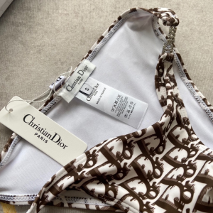 Luxury Womens Clothing Dior Burgundy Dior Oblique Swimsuit SML A144PP120 AA150496