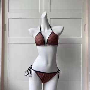 Gucci GG Supreme Triangle Bikini Swimsuit 