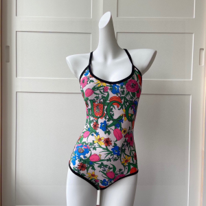 Gucci Logo Floral White Swimsuit 