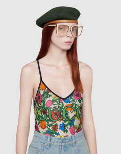 Luxury Womens Clothing Gucci Logo Floral White Swimsuit SML A144PP120 AA150503