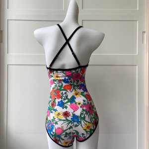 Luxury Womens Clothing Gucci Logo Floral White Swimsuit SML A144PP120 AA150503