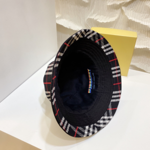 Luxury Womens Hats Burberry Cotton Bucket Hat in Black A144PP850 AA150489