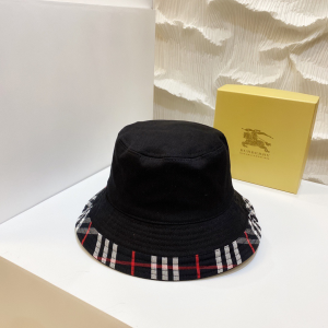 Luxury Womens Hats Burberry Cotton Bucket Hat in Black A144PP850 AA150489