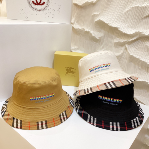 Luxury Womens Hats Burberry Cotton Bucket Hat in Black A144PP850 AA150489