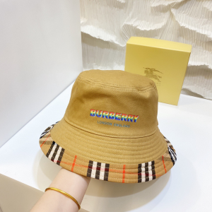 Luxury Womens Hats Burberry Cotton Bucket Hat in Tan A144PP850 AA150487