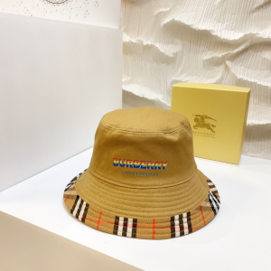 Luxury Womens Hats Burberry Cotton Bucket Hat in Tan A144PP850 AA150487