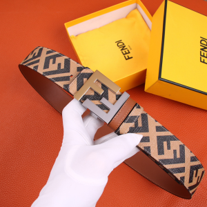 Fendi FF Buckle Belt Tan Cuoio Romano Calfskin 