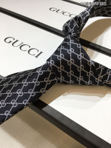 Luxury Mens Ties Gucci GG Pattern Silk Black Ties A151PP130 AA150579