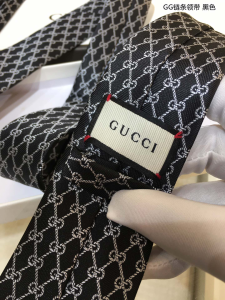Luxury Mens Ties Gucci GG Pattern Silk Black Ties A151PP130 AA150579