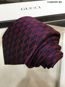 Luxury Mens Ties Gucci GG Pattern Silk Burgundy Ties A151PP130 AA150580