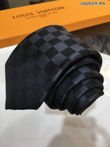 Luxury Mens Ties Louis Vuitton Damier Classique Black Ties A151PP130 AA150576