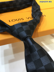 Luxury Mens Ties Louis Vuitton Damier Classique Black Ties A151PP130 AA150576