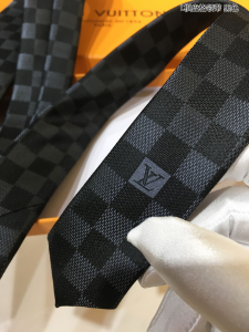 Luxury Mens Ties Louis Vuitton Damier Classique Black Ties A151PP130 AA150576