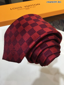 Luxury Mens Ties Louis Vuitton Damier Classique Burgundy Ties A151PP130 AA150577