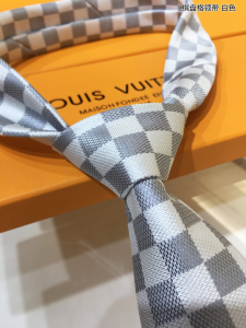 Luxury Mens Ties Louis Vuitton Damier Classique White Ties A151PP130 AA150578