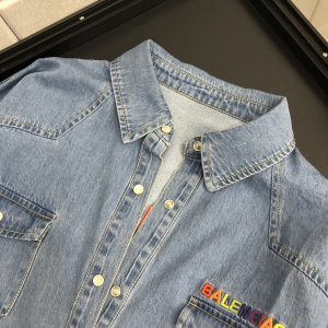 Luxury Womens Clothong Balenciaga Blue Denim Jacket SML A154PP580 AA150720