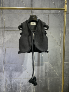 Celine Folk Vest Braided Wool Tweed 
