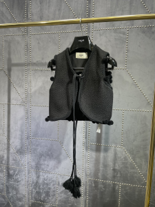 Luxury Womens Clothong Celine Folk Vest in Braided Wool Tweed SML A154PP780 AA150725