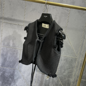 Luxury Womens Clothong Celine Folk Vest in Braided Wool Tweed SML A154PP780 AA150725