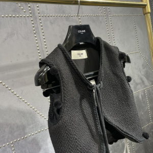 Luxury Womens Clothong Celine Folk Vest in Braided Wool Tweed SML A154PP780 AA150725