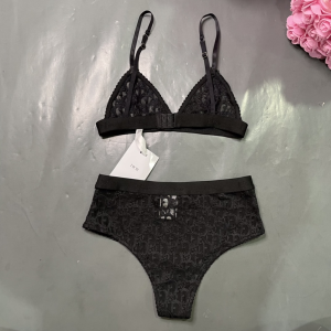 Luxury Womens Clothong Dior Black Oblique Lingerie Set SML A154PP680 AA150714