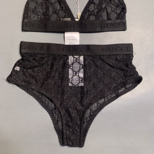 Luxury Womens Clothong Gucci Black GG Tulle Lingerie Set SML A154PP680 AA150712