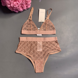 Gucci Pink GG Tulle Lingerie Set 