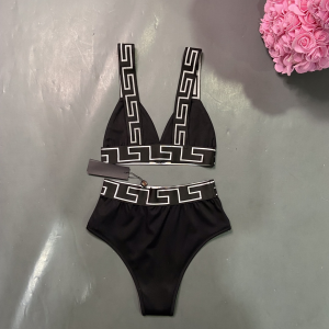 Luxury Womens Clothong Versace Black Logo Jacquard Lingerie Set SML A154PP680 AA150716