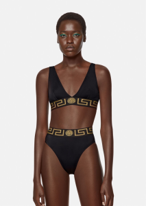 Luxury Womens Clothong Versace Black Logo Jacquard Lingerie Set SML A154PP680 AA150716