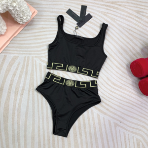 Versace Black Logo Jacquard Lingerie Set 