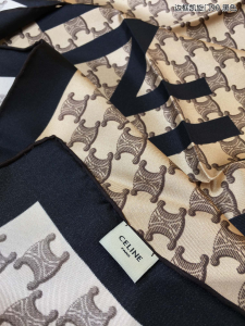 Luxury Womens Scarf Celine Triomphe Black Silk Scarf 90x90CM A151PP210 AA150567