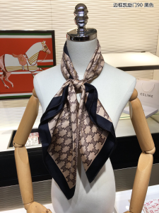 Luxury Womens Scarf Celine Triomphe Black Silk Scarf 90x90CM A151PP210 AA150567