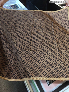 Fendi FF Multicolor Brown Silk Scarf 