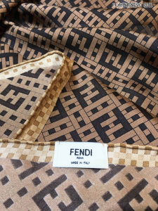 Luxury Womens Scarf Fendi FF Multicolor Brown Silk Scarf 90x90CM A151PP210 AA150574