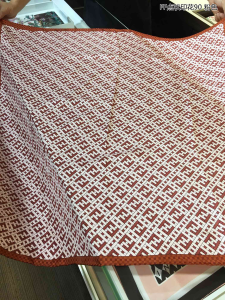 Fendi FF Multicolor Pink Silk Scarf 