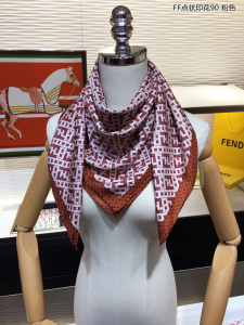 Luxury Womens Scarf Fendi FF Multicolor Pink Silk Scarf 90x90CM A151PP210 AA150572
