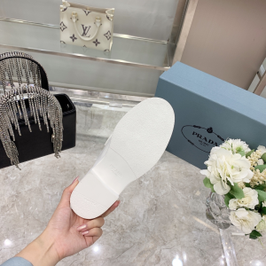 Luxury Womens Shoes Prada Brushed Leather Mules in White 35 To 40 A151PP470 AA150599