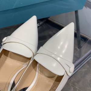 Luxury Womens Shoes Prada Leather Slingback Pumps in White 35 To 40 A151PP440 AA150650