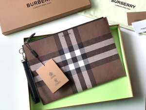 Burberry Large Check E canvas Zip Pouch
