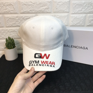 Balenciaga GYM Wear Baseball Cap Hat White 