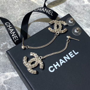Luxury Womens Jewelry Chanel Crystals CC Logo Pendant Earring A205PP200 AA150816