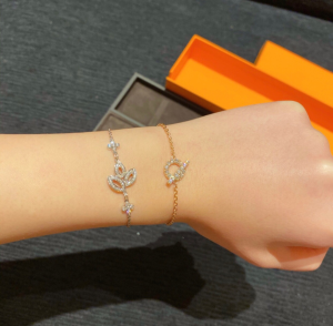 Luxury Womens Jewelry Hermes Finesse Diamond Bracelets Gold A205PP190 AA150805